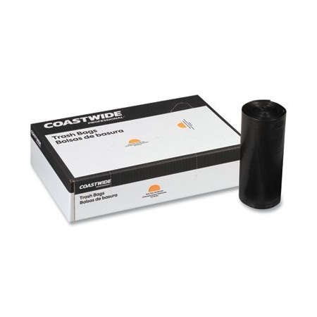 Coastwide Professional HIGH-DENSITY CAN LINERS, 12 TO 16 GAL, 0.31 MIL, 24in X 33in, BLACK, 20PK 888979